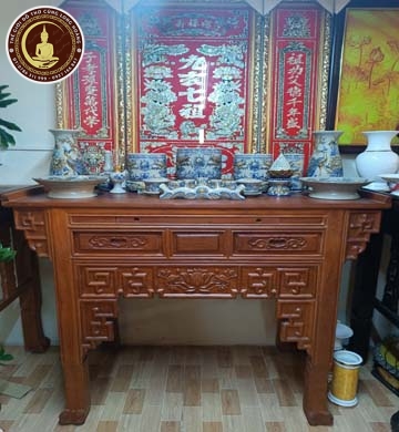bàn thờ gỗ đỏ 1 cấp -1m27