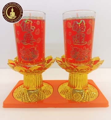Đèn Cầy Ly Chân Sen