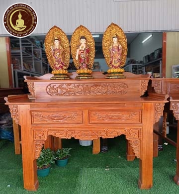 bàn thờ gỗ xoan 2 cấp 1m47